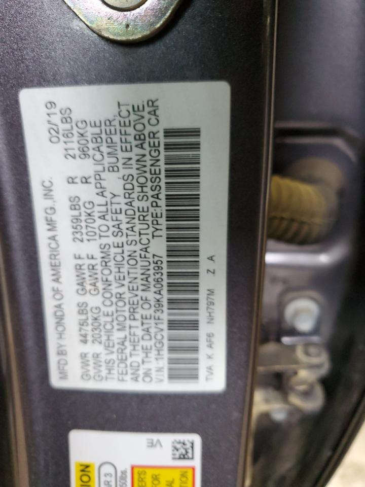 1HGCV1F39KA063957 2019 Honda Accord Sport