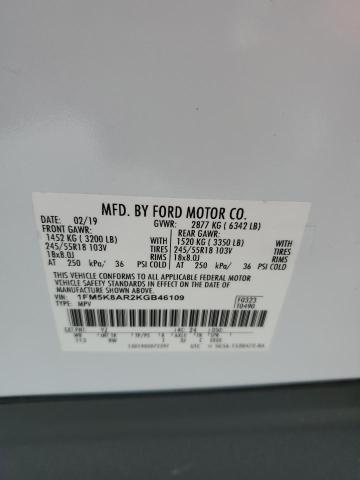 2019 FORD EXPLORER P - 1FM5K8AR2KGB46109