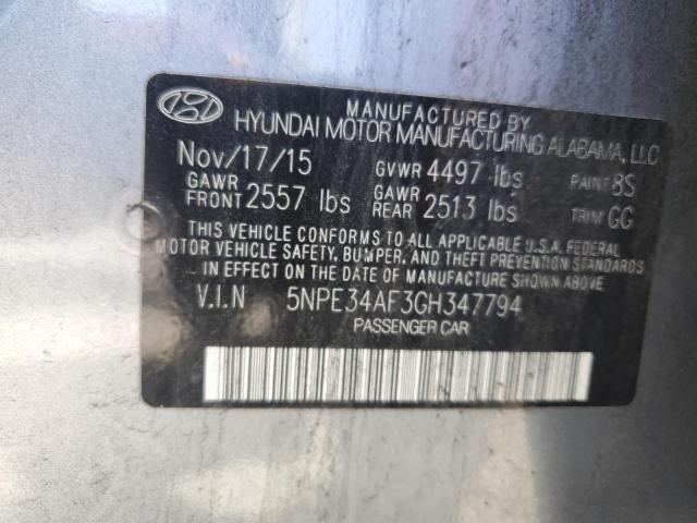 2016 Hyundai Sonata Sport VIN: 5NPE34AF3GH347794 Lot: 52381904