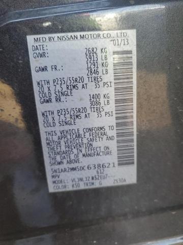 2013 Nissan Pathfinder S VIN: 5N1AR2MM5DC638621 Lot: 50165374