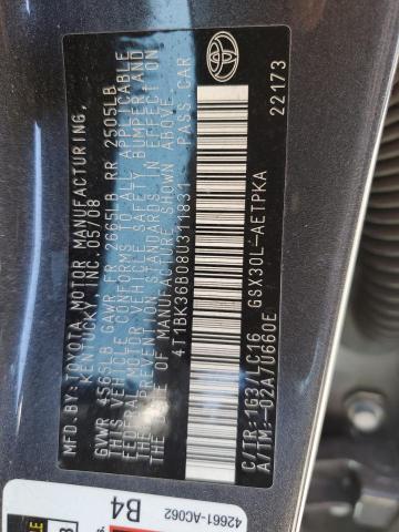 2008 Toyota Avalon Xl VIN: 4T1BK36B08U311831 Lot: 50848124