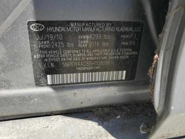 Lot #2487317800 2011 HYUNDAI SONATA GLS salvage car