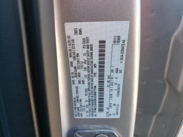 2018 Ford Escape Sel VIN: 1FMCU0HD8JUB81704 Lot: 49628294