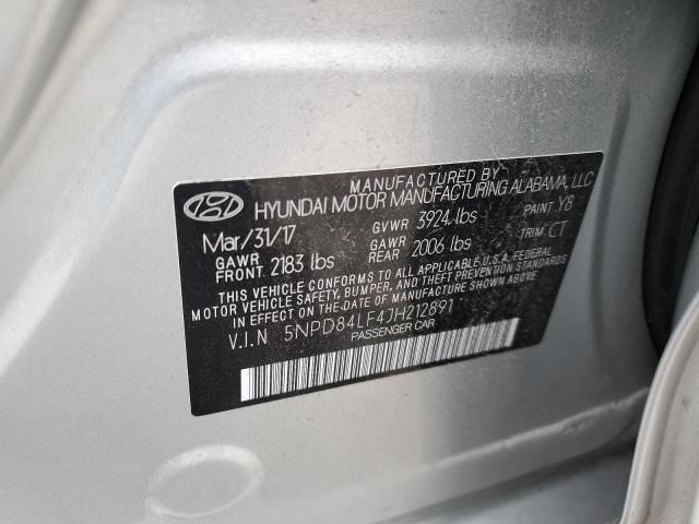 2018 HYUNDAI ELANTRA SEL 5NPD84LF4JH212891