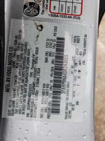 2011 Ford Fusion Se VIN: 3FAHP0HA4BR243055 Lot: 49824784