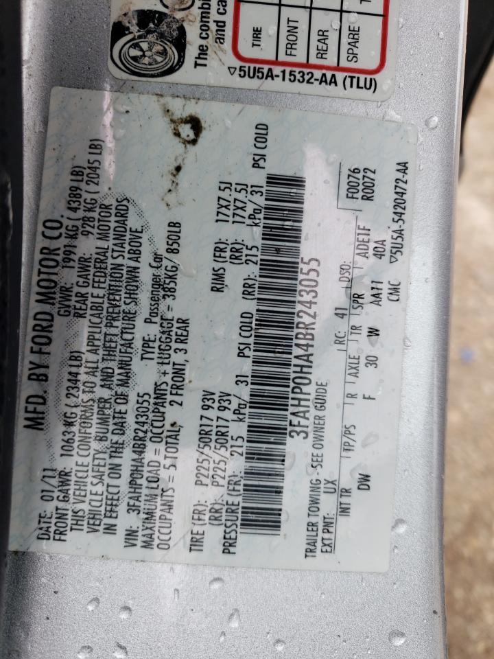 3FAHP0HA4BR243055 2011 Ford Fusion Se