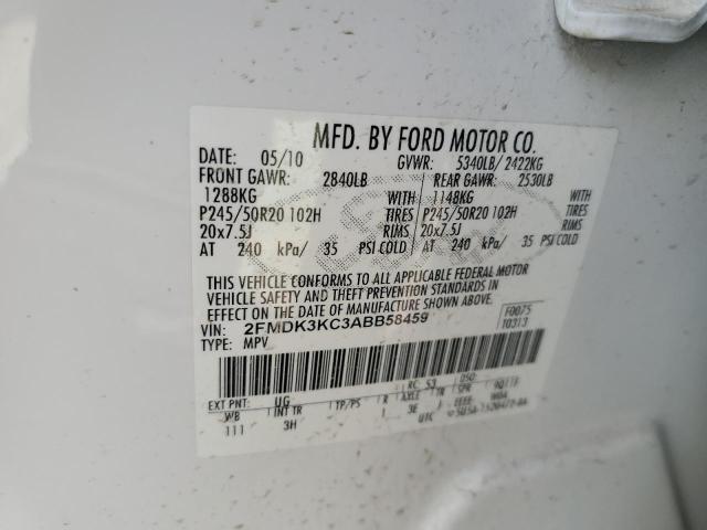 2010 Ford Edge Limited VIN: 2FMDK3KC3ABB58459 Lot: 51694224