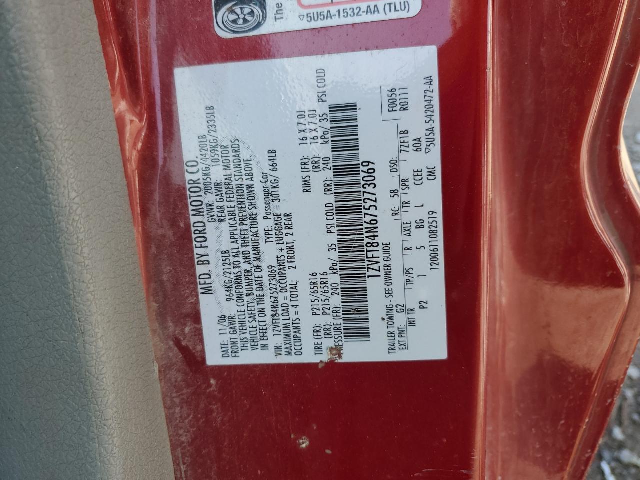 1ZVFT84N675273069 2007 Ford Mustang