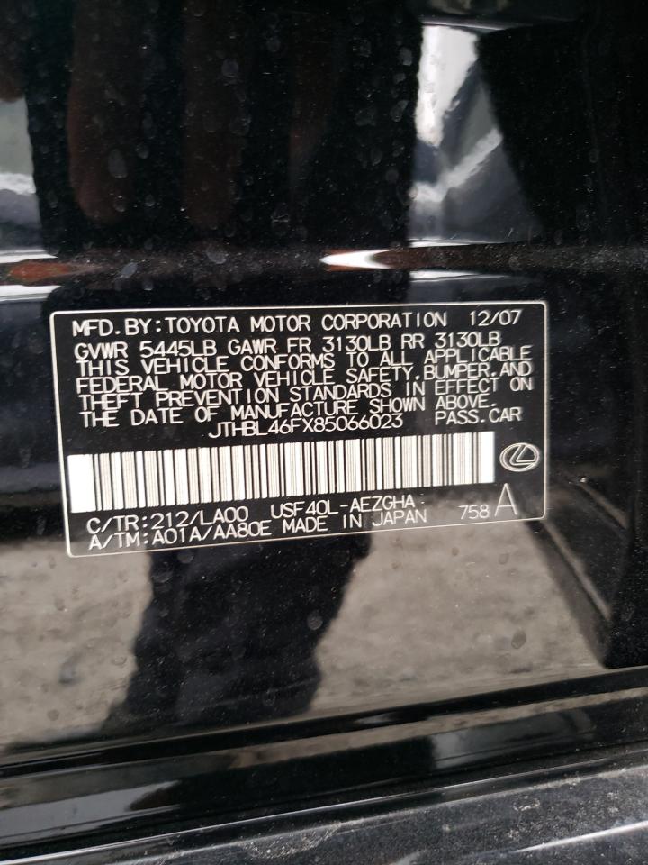 JTHBL46FX85066023 2008 Lexus Ls 460