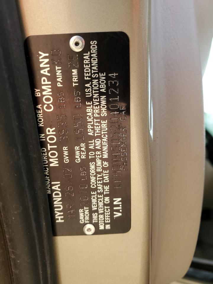 KMHDN45D52U401234 2002 Hyundai Elantra Gls