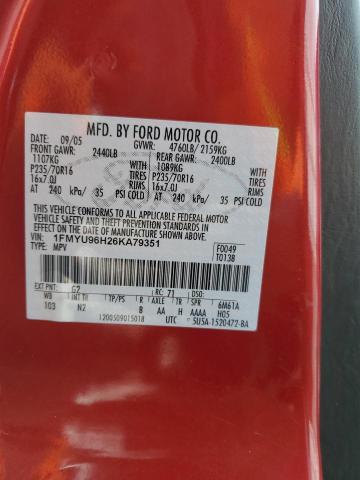 2006 Ford Escape Hev VIN: 1FMYU96H26KA79351 Lot: 49425294