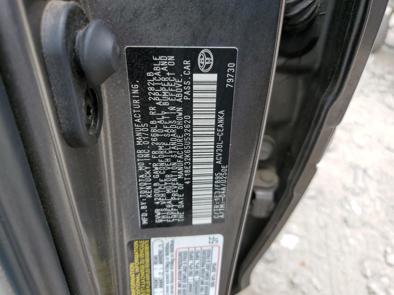 4T1BE32K65U532620 2005 Toyota Camry Le