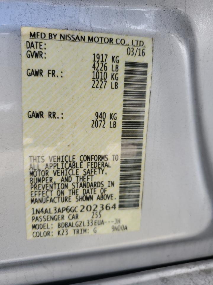 1N4AL3AP6GC202364 2016 Nissan Altima 2.5