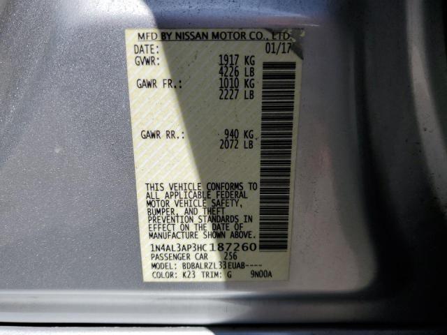 2017 Nissan Altima 2.5 VIN: 1N4AL3AP3HC187260 Lot: 51867334