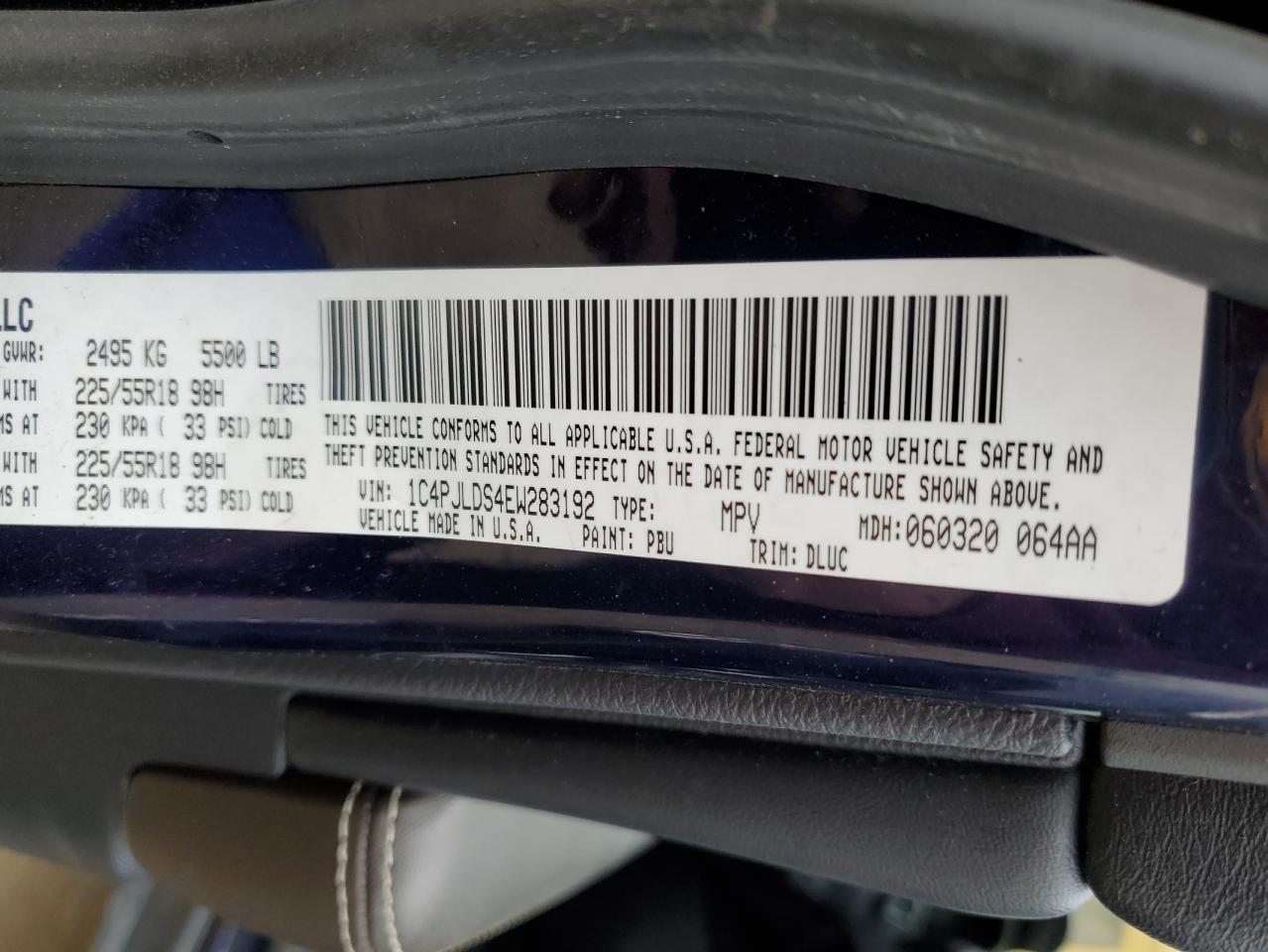 1C4PJLDS4EW283192 2014 Jeep Cherokee Limited