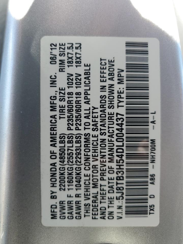 5J8TB3H54DL004437 2013 Acura Rdx Technology