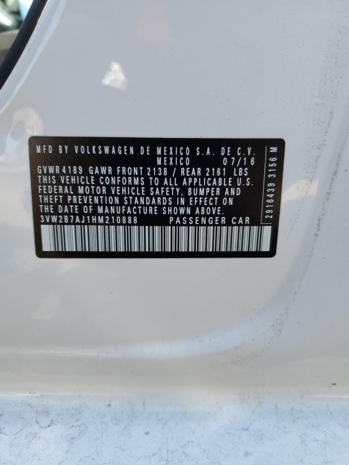 3VW2B7AJ1HM210888 2017 Volkswagen Jetta S