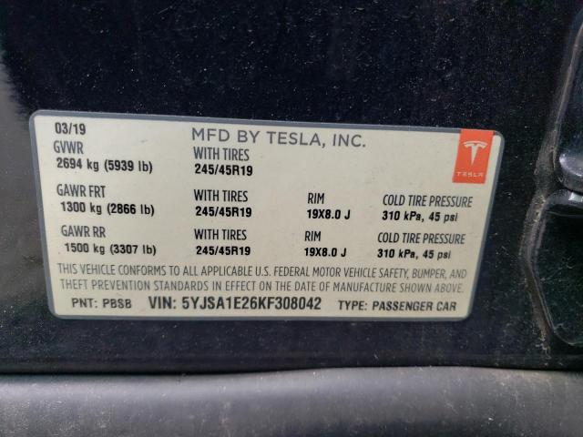 5YJSA1E26KF308042 2019 Tesla Model S