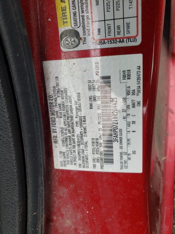 3FAHP07Z19R204425 2009 Ford Fusion Se