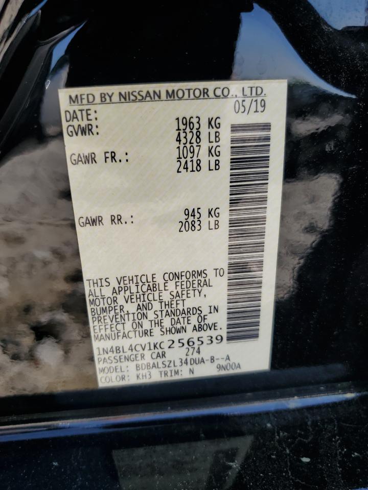 1N4BL4CV1KC256539 2019 Nissan Altima Sr