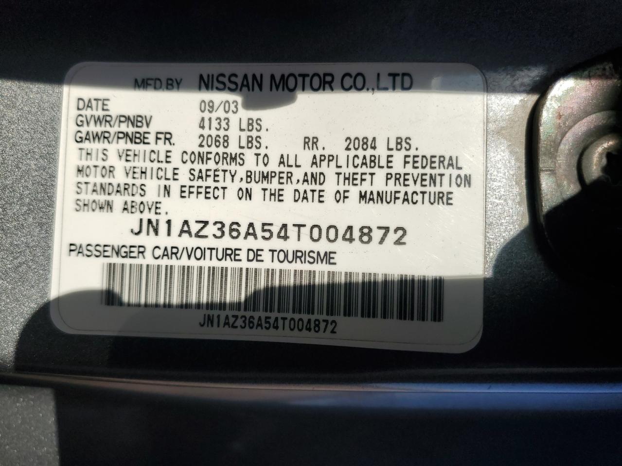 JN1AZ36A54T004872 2004 Nissan 350Z Roadster