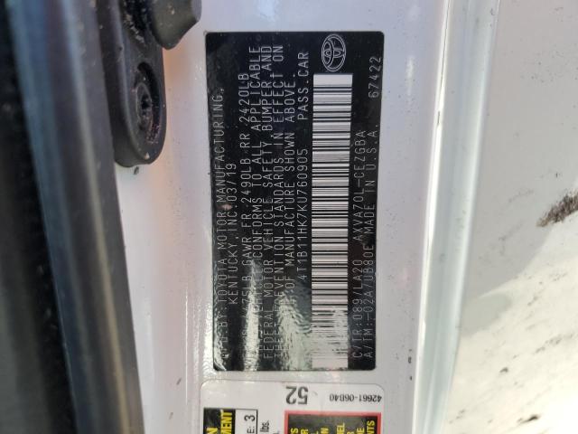 2019 Toyota Camry L VIN: 4T1B11HK7KU760905 Lot: 51548794