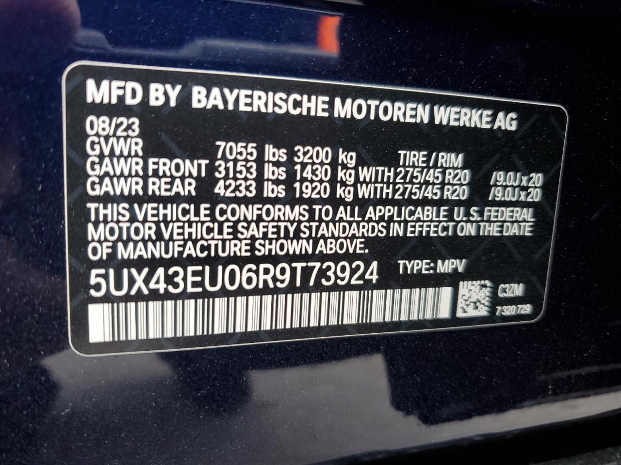 5UX43EU06R9T73924 2024 BMW X5 xDrive50E