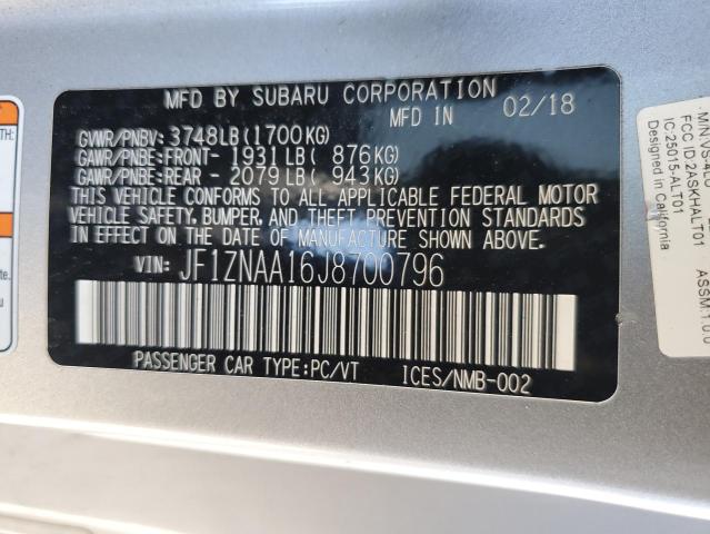 2018 Toyota 86 VIN: JF1ZNAA16J8700796 Lot: 51222584