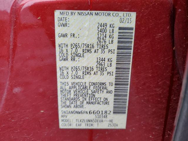 2015 NISSAN XTERRA X - 5N1AN0NW6FN660182