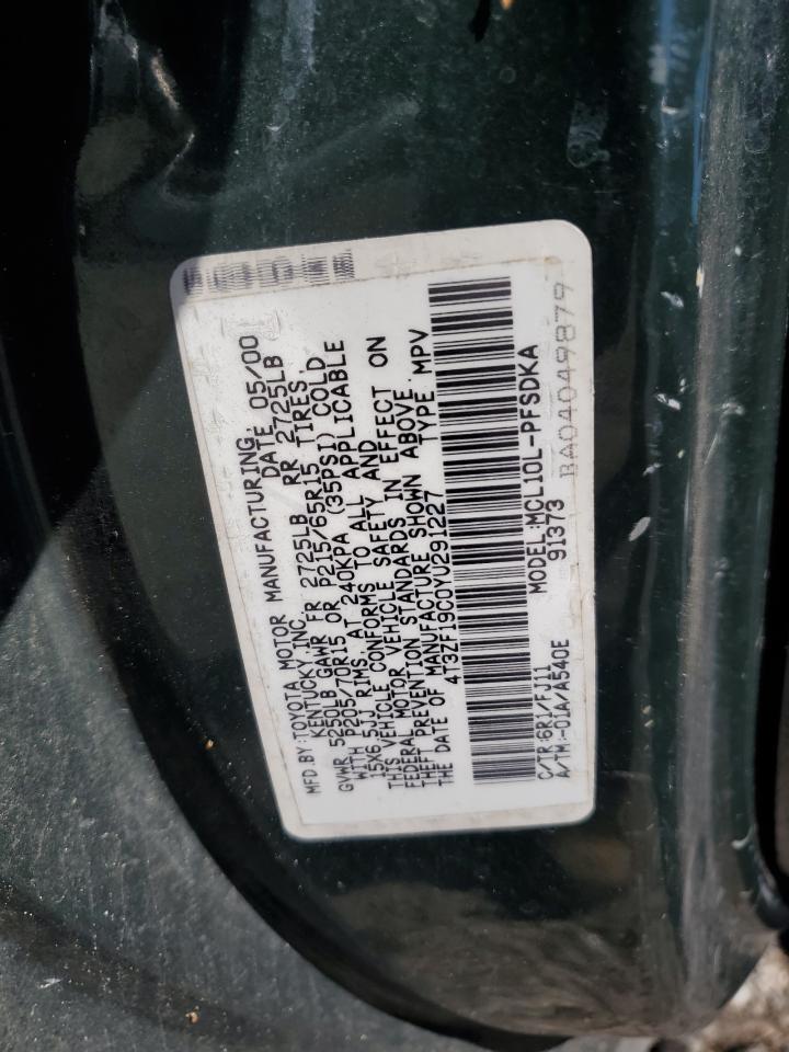 4T3ZF19C0YU291227 2000 Toyota Sienna Ce