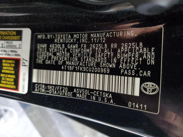 4T1BF1FK9CU200969 2012 Toyota Camry Base