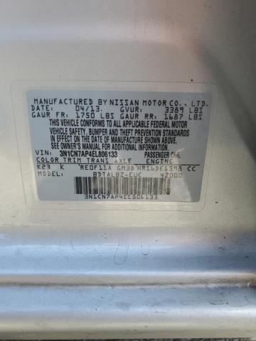 3N1CN7AP4EL806133 2014 Nissan Versa S