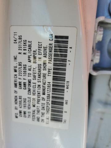 2011 Honda Accord Lx VIN: 1HGCP2F3XBA122854 Lot: 50779334