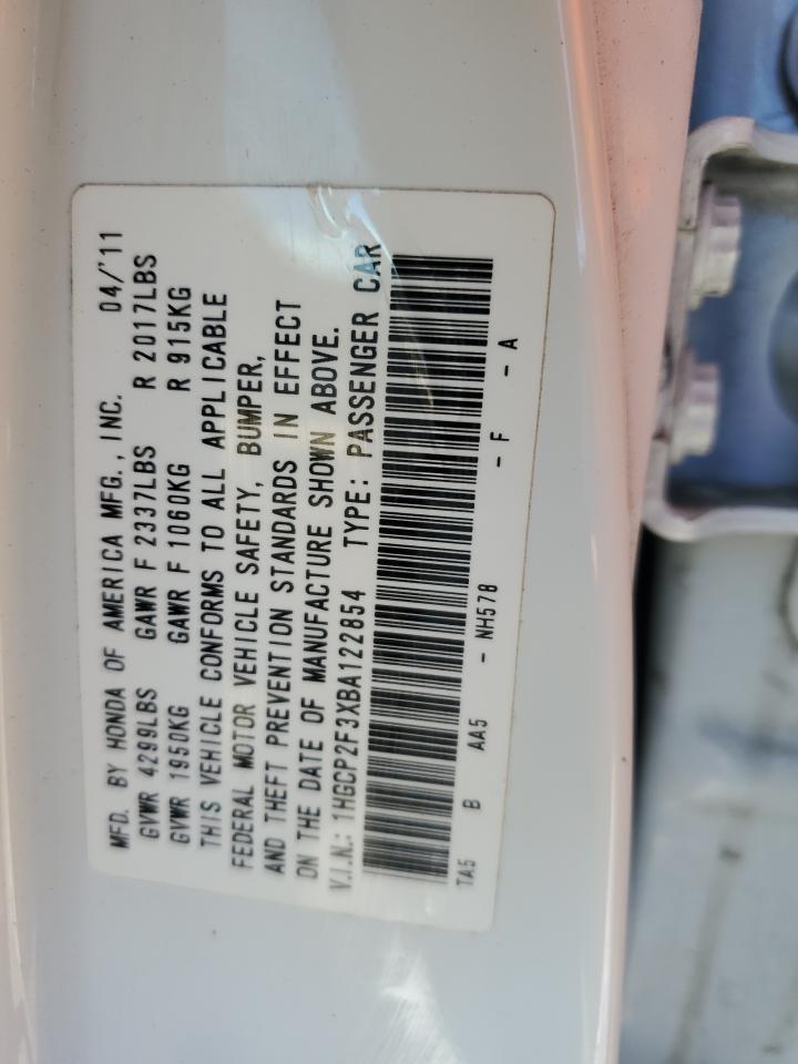 1HGCP2F3XBA122854 2011 Honda Accord Lx