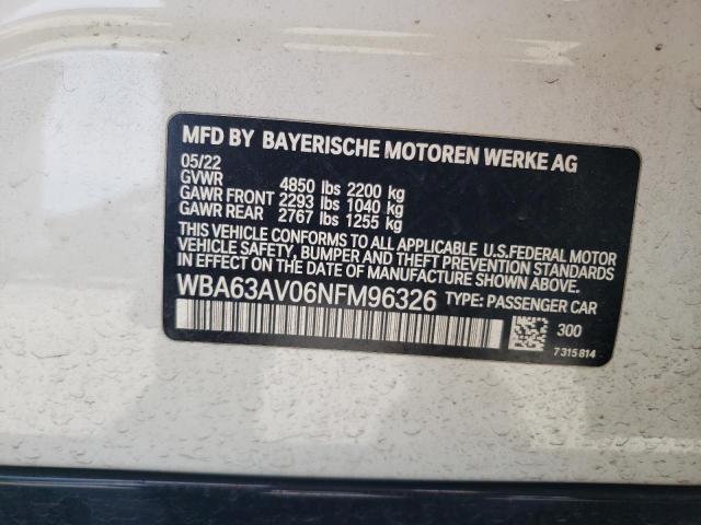 WBA63AV06NFM96326 BMW 4 Series 430I GRAN 12