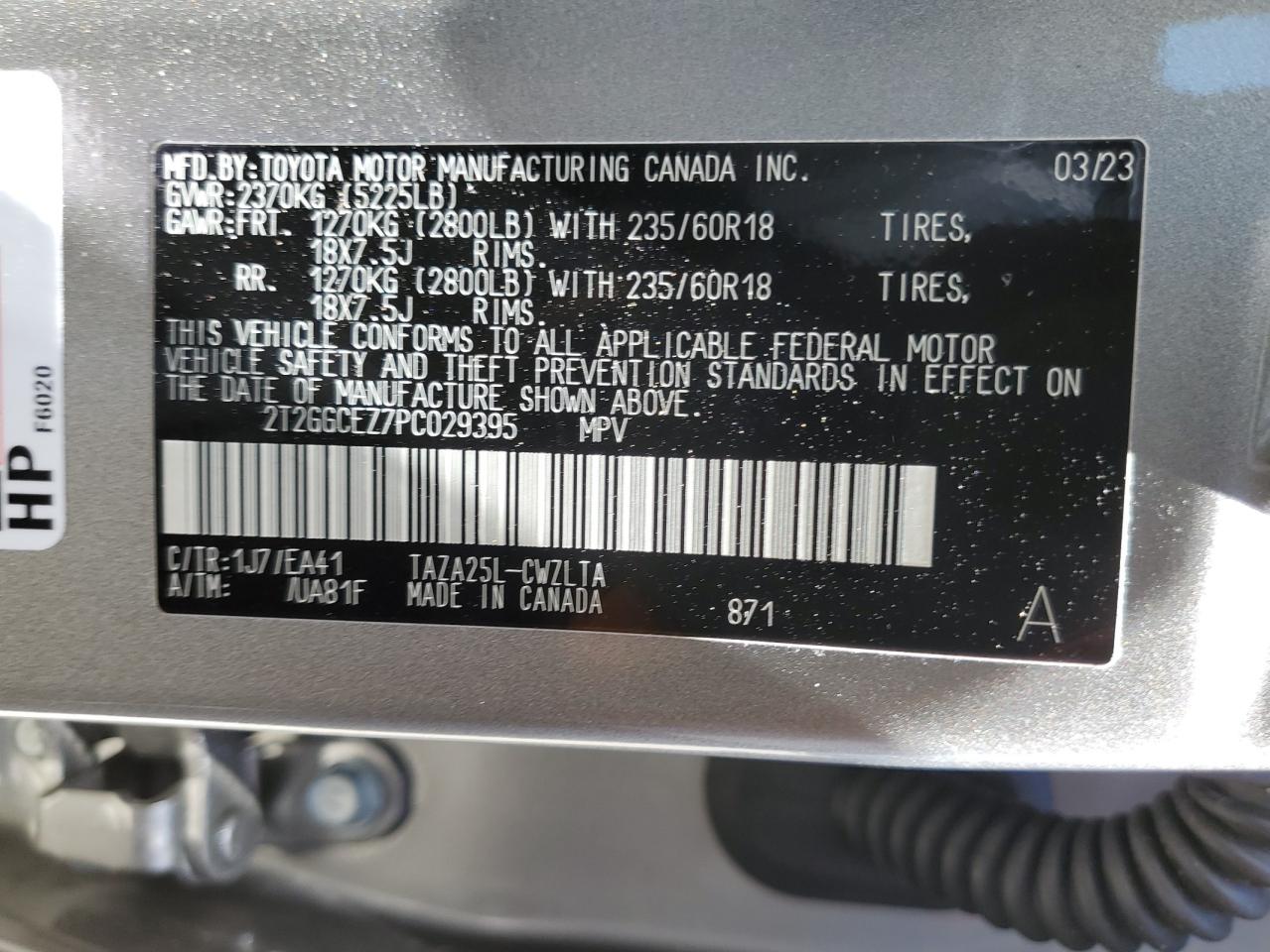 2T2GGCEZ7PC029395 2023 Lexus Nx 350