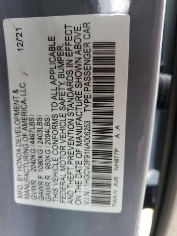 2022 HONDA ACCORD TOU - 1HGCV3F91NA006253