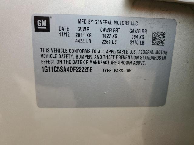 2013 Chevrolet Malibu 1Lt VIN: 1G11C5SA4DF222258 Lot: 52190234