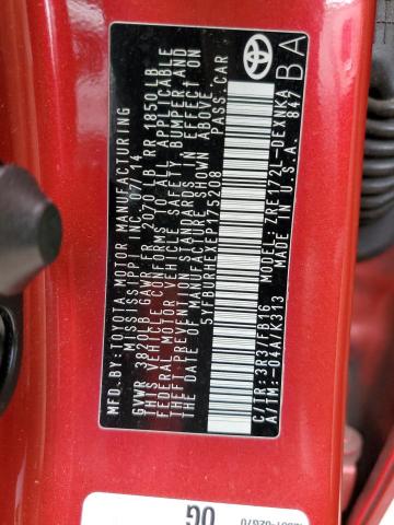 2014 Toyota Corolla L VIN: 5YFBURHEXEP175208 Lot: 52086254