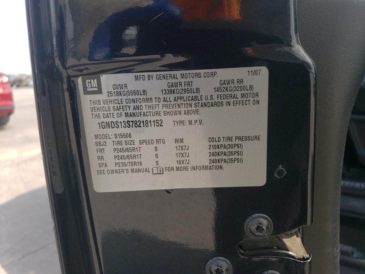 1GNDS13S782181152 2008 Chevrolet Trailblazer Ls