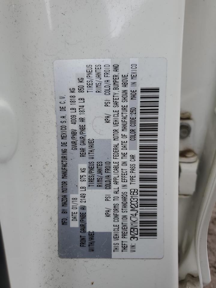 3MZBN1K74JM203169 2018 Mazda 3 Sport