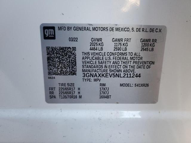 3GNAXKEV5NL211244 Chevrolet Equinox LT 13