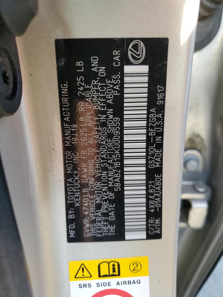 58ABZ1B15KU009559 2019 Lexus Es 350