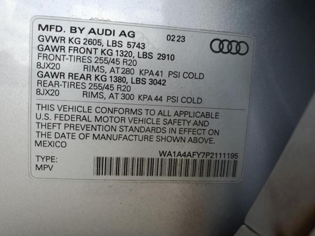 2023 Audi Sq5 Premium VIN: WA1A4AFY7P2111195 Lot: 50135224