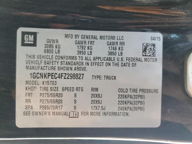 2015 Chevrolet Silverado K1500 VIN: 1GCNKPEC4FZ298827 Lot: 50878454