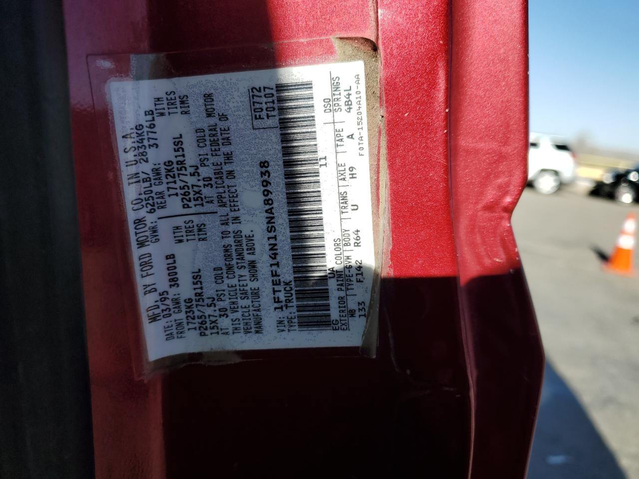 1FTEF14N1SNA89938 1995 Ford F150