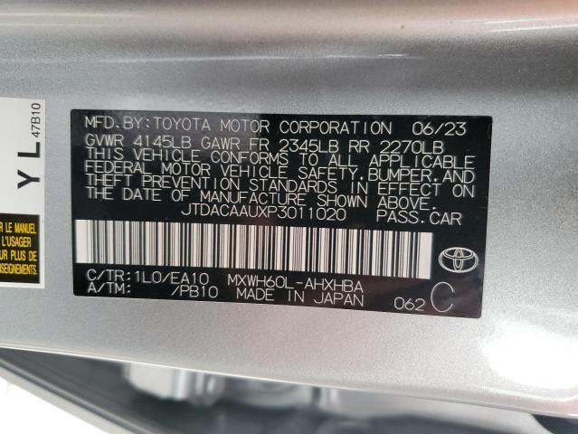 2023 Toyota Prius Le VIN: JTDACAAUXP3011020 Lot: 44793784