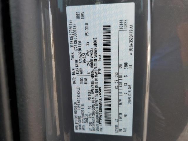 2021 FORD F150 SUPER - 1FTFW1E86MKE74509