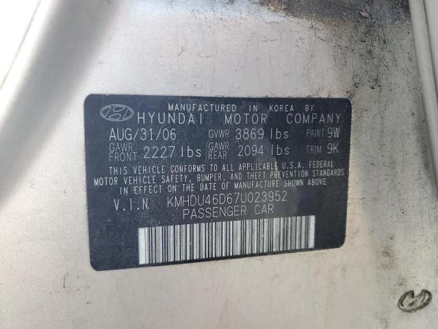 2007 Hyundai Elantra Gls VIN: KMHDU46D67U023952 Lot: 52037024