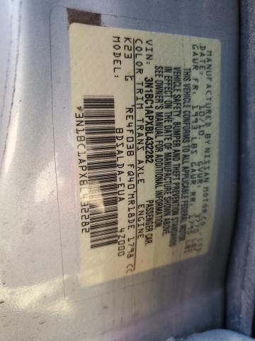 2011 Nissan Versa S VIN: 3N1BC1APXBL432282 Lot: 50371584